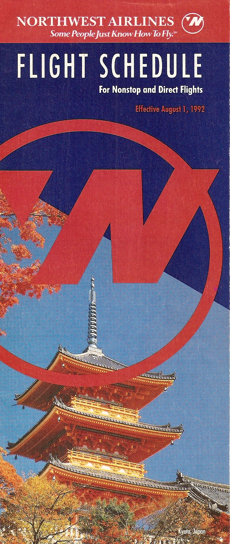 Northwest Airlines Timetable Cover