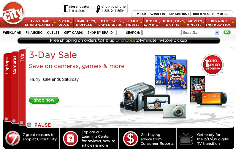 Circuit City Web shot