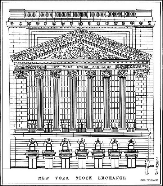 NYSE sketch by Simon Fieldhouse