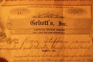 Historic stock certificate of New York company