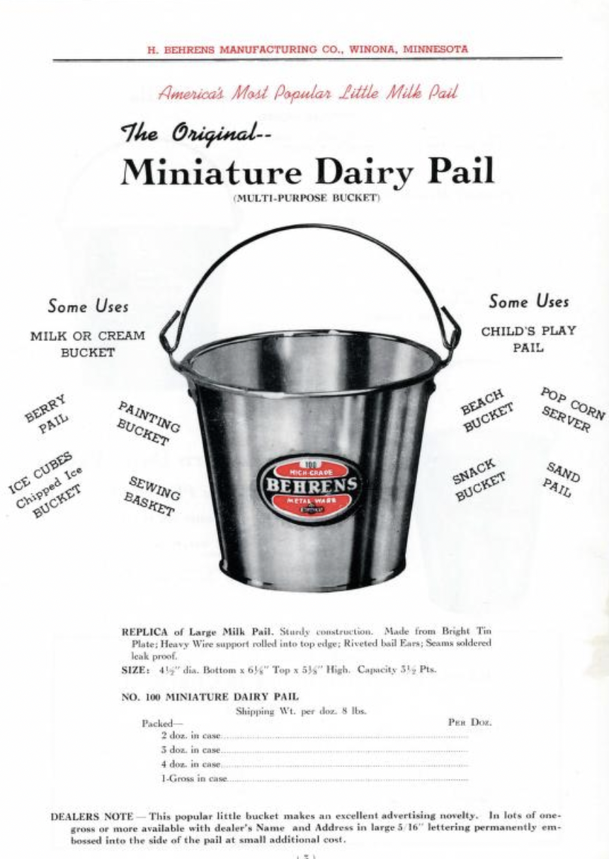Appreciating Behrens American Galvanized Buckets, Washboards and Pails
